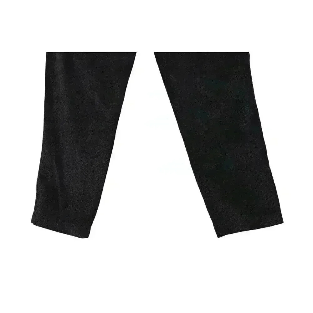 Talbots Velvet Chino Pants Size 8 Chevron Black Cotton Pleated Business Casual - Picture 4 of 12
